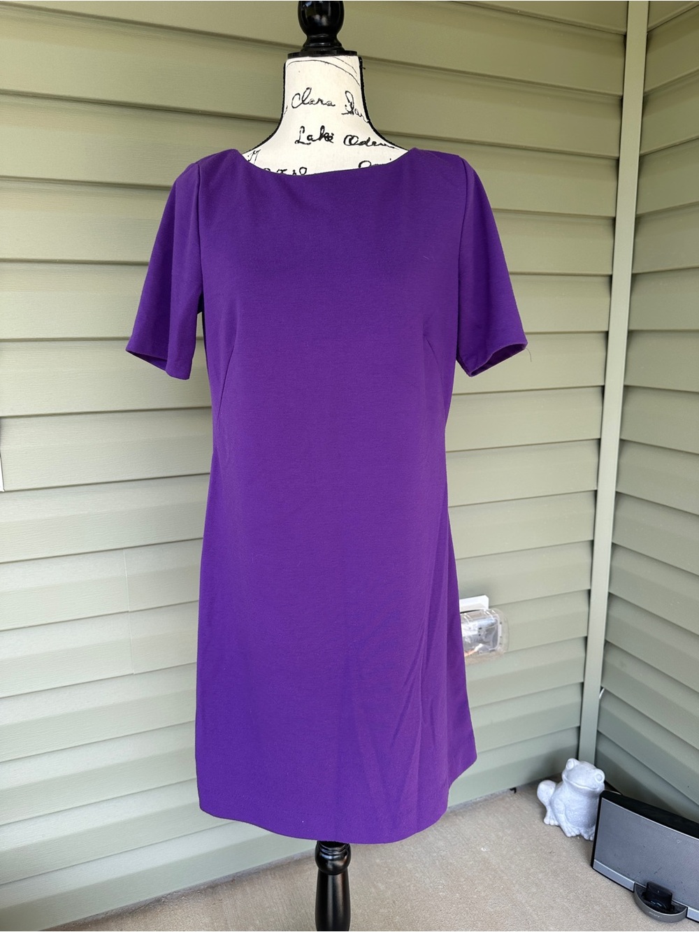 Tacera Classic Purple Shift Dress size M very soft some pilling